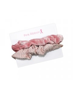 Pink Ribbon - Scrunchie set á 2 Roze