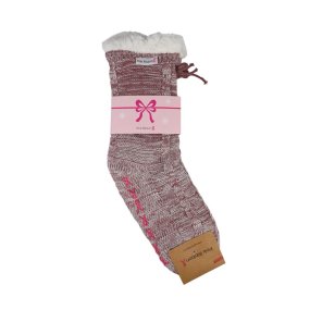 Pink Ribbon cozy holiday homesocks