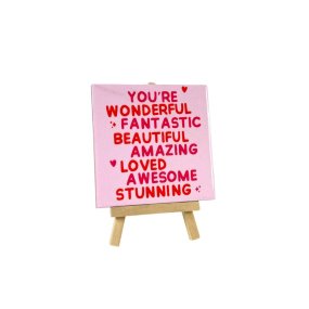 Pink Ribbon tegeltje - you're wonderful fantastic beautiful