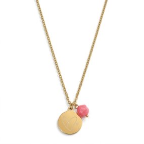 Pink Ribbon ketting - bedel hart