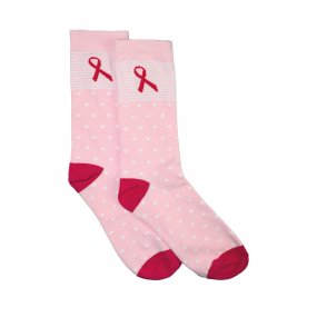 Pink Ribbon sokken witte stippen