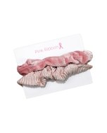 Pink Ribbon scrunchie set á 2 roze